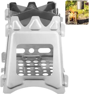 Compact Folding Wood Stove for Hiking, Camping, and Backpacking, Portable Stainless Steel Outdoor Stove