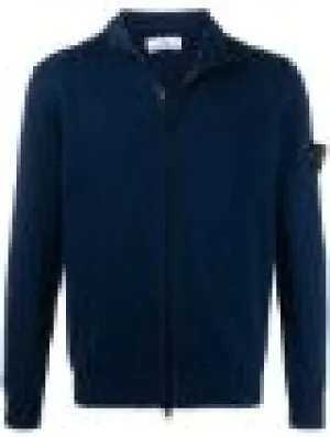 compass badge zip-up cardigan