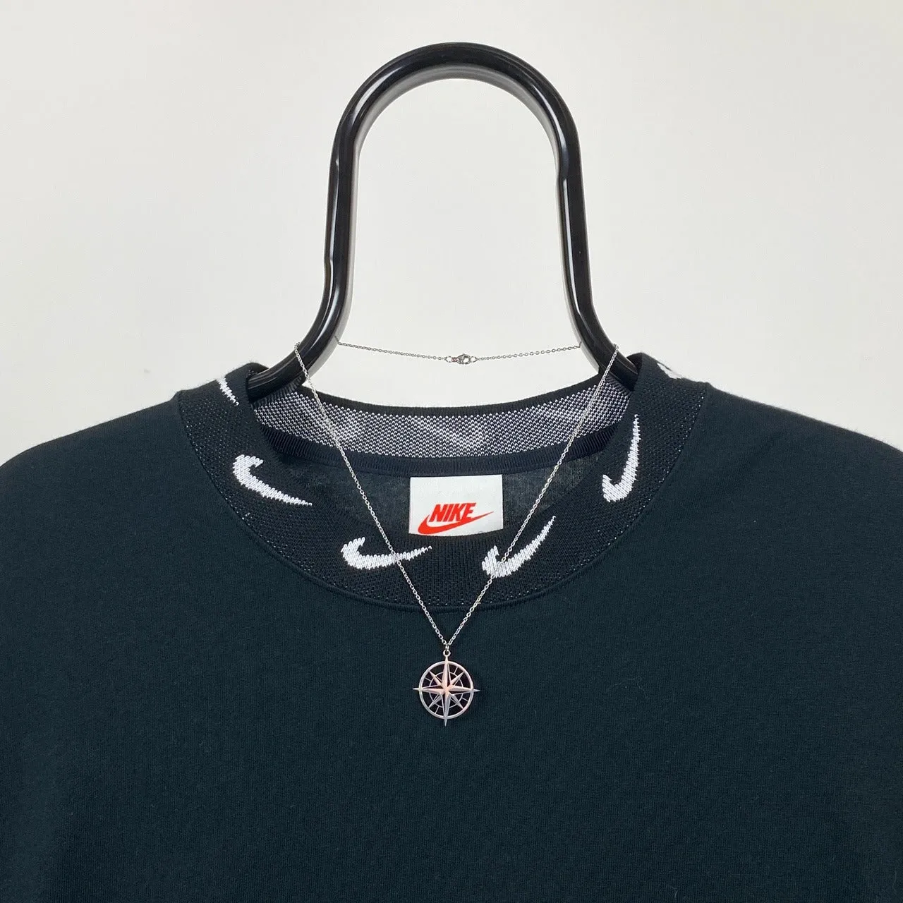 Compass Charm Necklace Chain Silver
