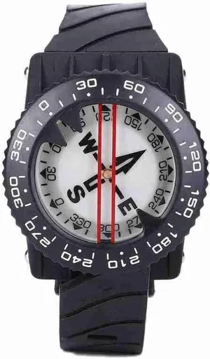 Compass Hiking, 50m Waterproof Diving Compass Underwater Caving Camping Compass with Wristband Diving Scuba Watchband Fluorescent Dial Compass