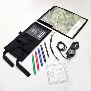 Compass Navigation Kit - Advanced Package - Includes Lensatic Military Style Compass, Multifunction Case, Ranger Beads, Protractor, and Markers - Everthing Needed to Get Started