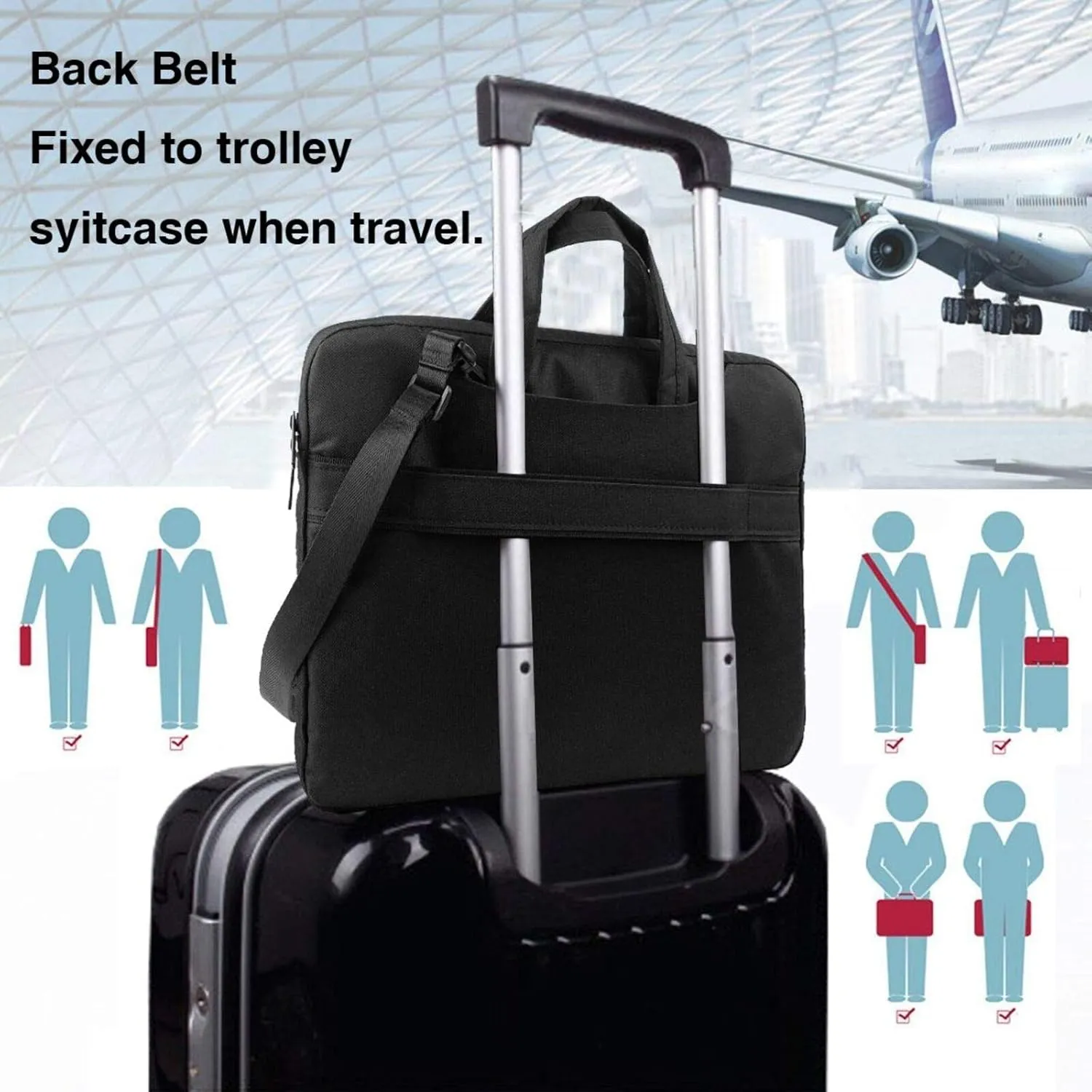 compass navigation pattern Fashionable and ultra-thin shoulder laptop bag Shockproof soft lining