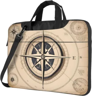 compass navigation pattern Fashionable and ultra-thin shoulder laptop bag Shockproof soft lining