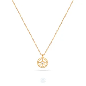 COMPASS Pendant Zircon Gold Necklace