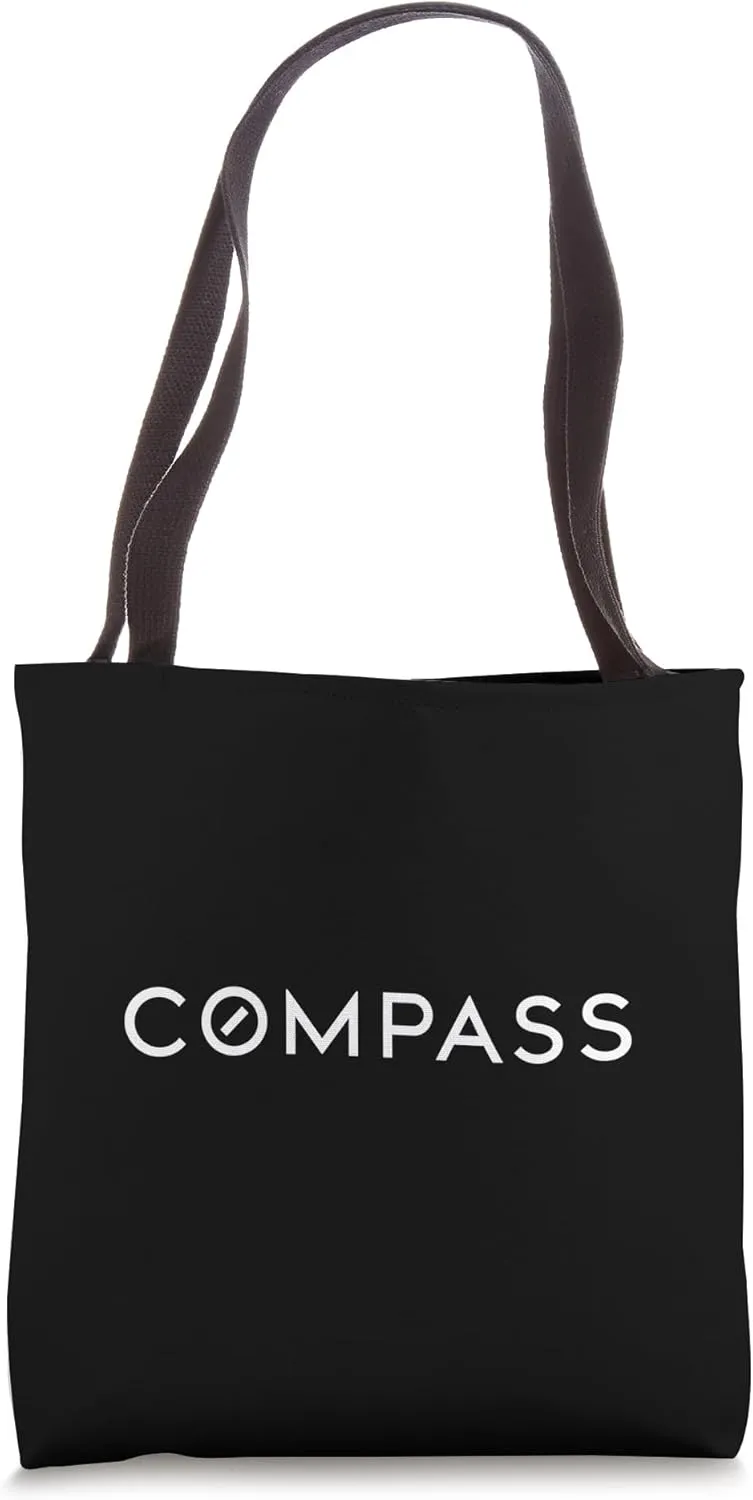 Compass Real Estate - White Text Logo Tote Bag