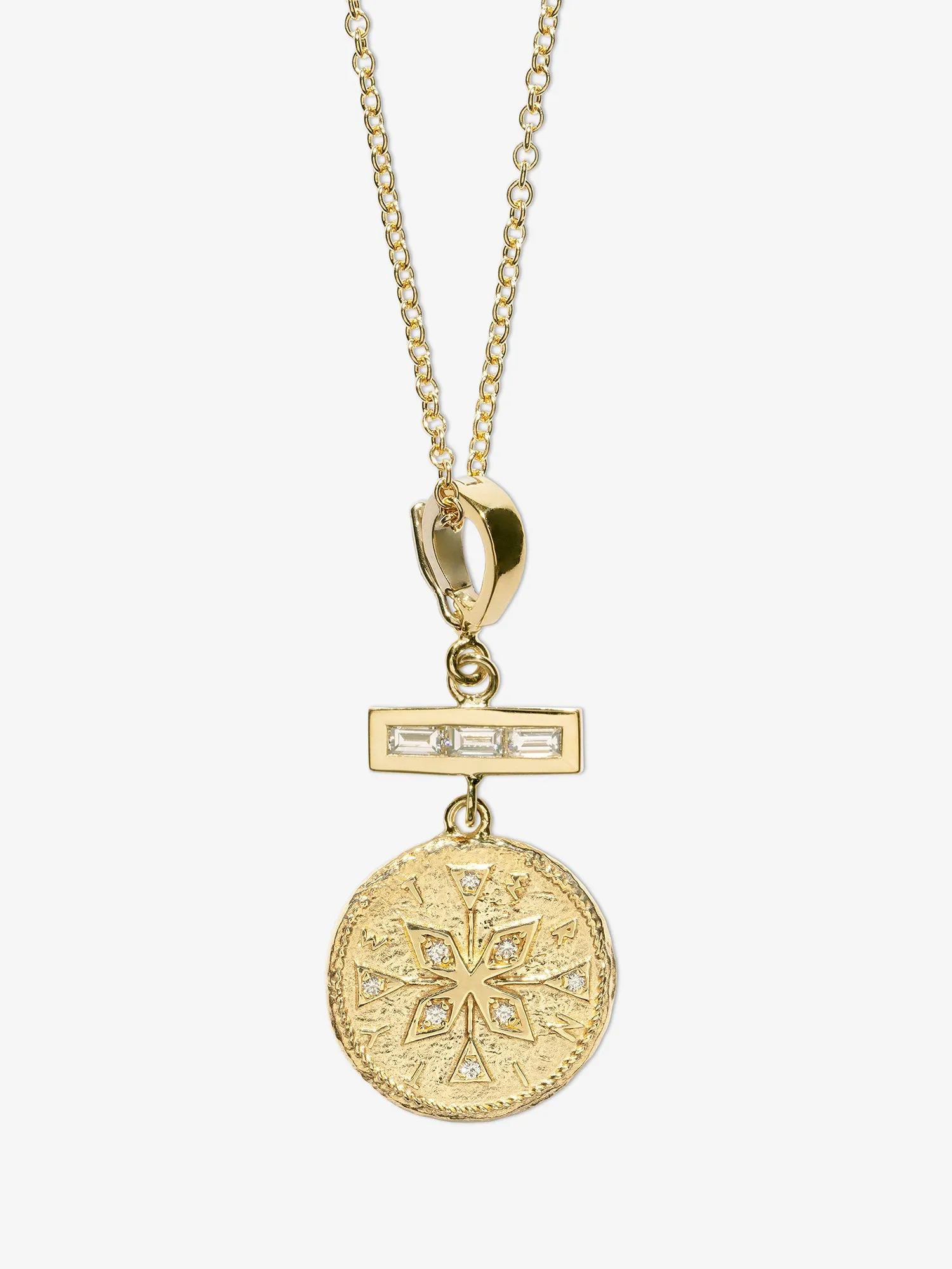 Compass Small Diamond Coin Charm