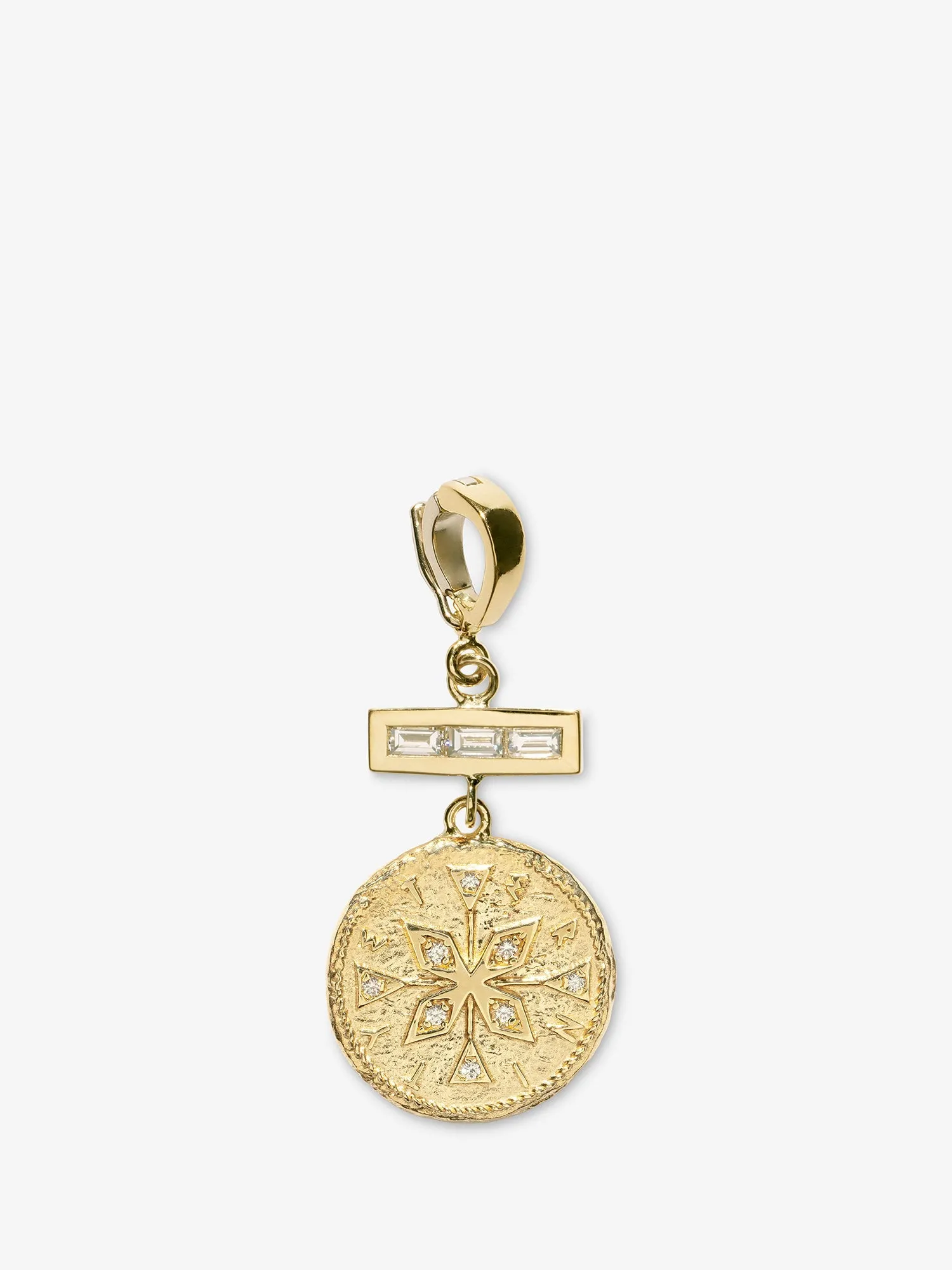 Compass Small Diamond Coin Charm