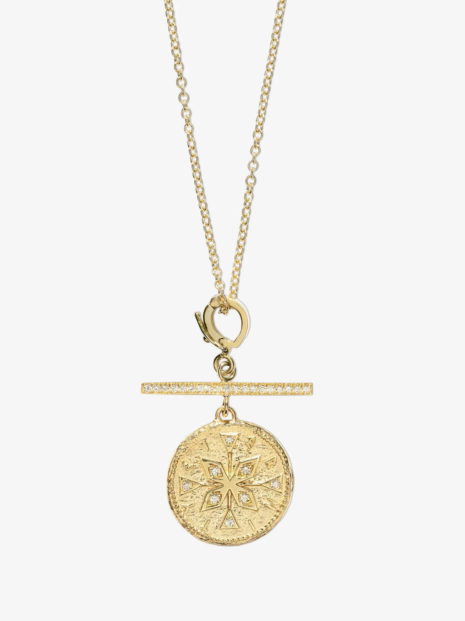 Compass Small Diamond Coin Charm