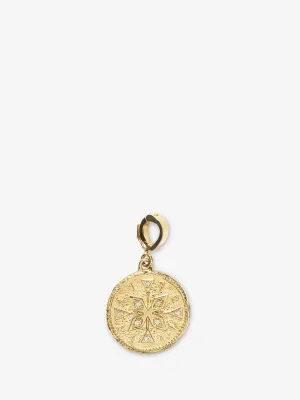 Compass Small Diamond Coin Charm