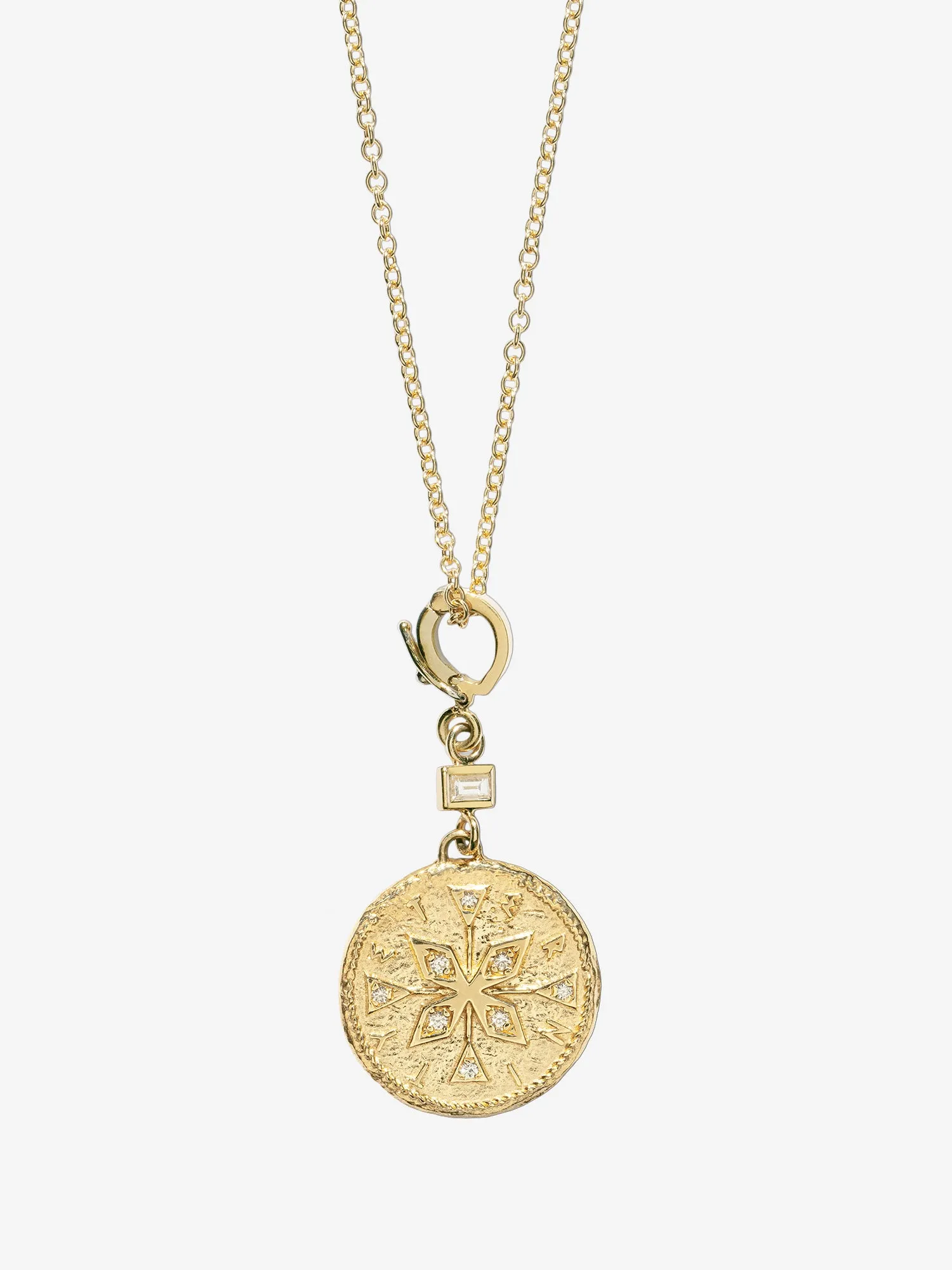 Compass Small Diamond Coin Charm