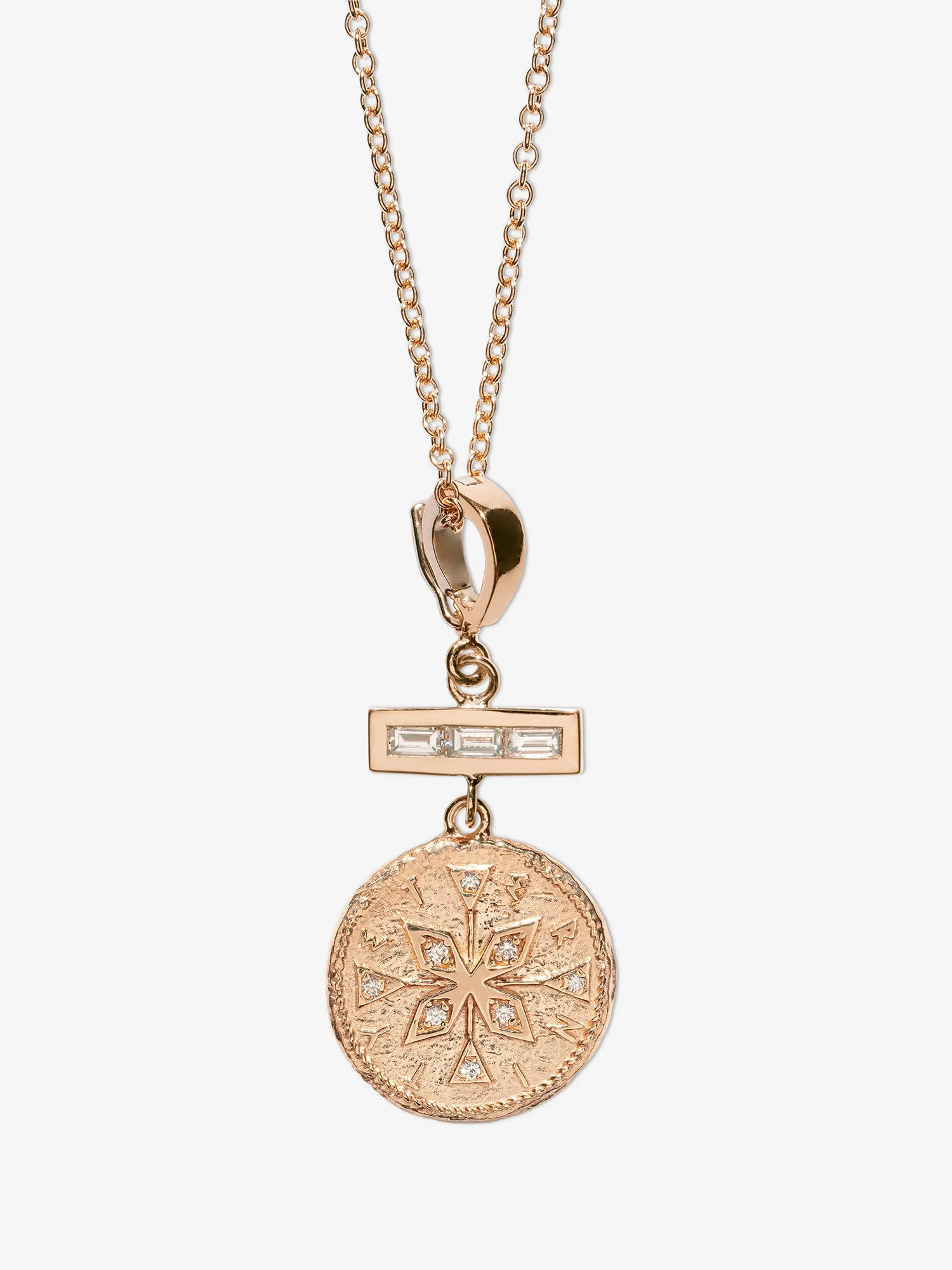Compass Small Diamond Coin Charm