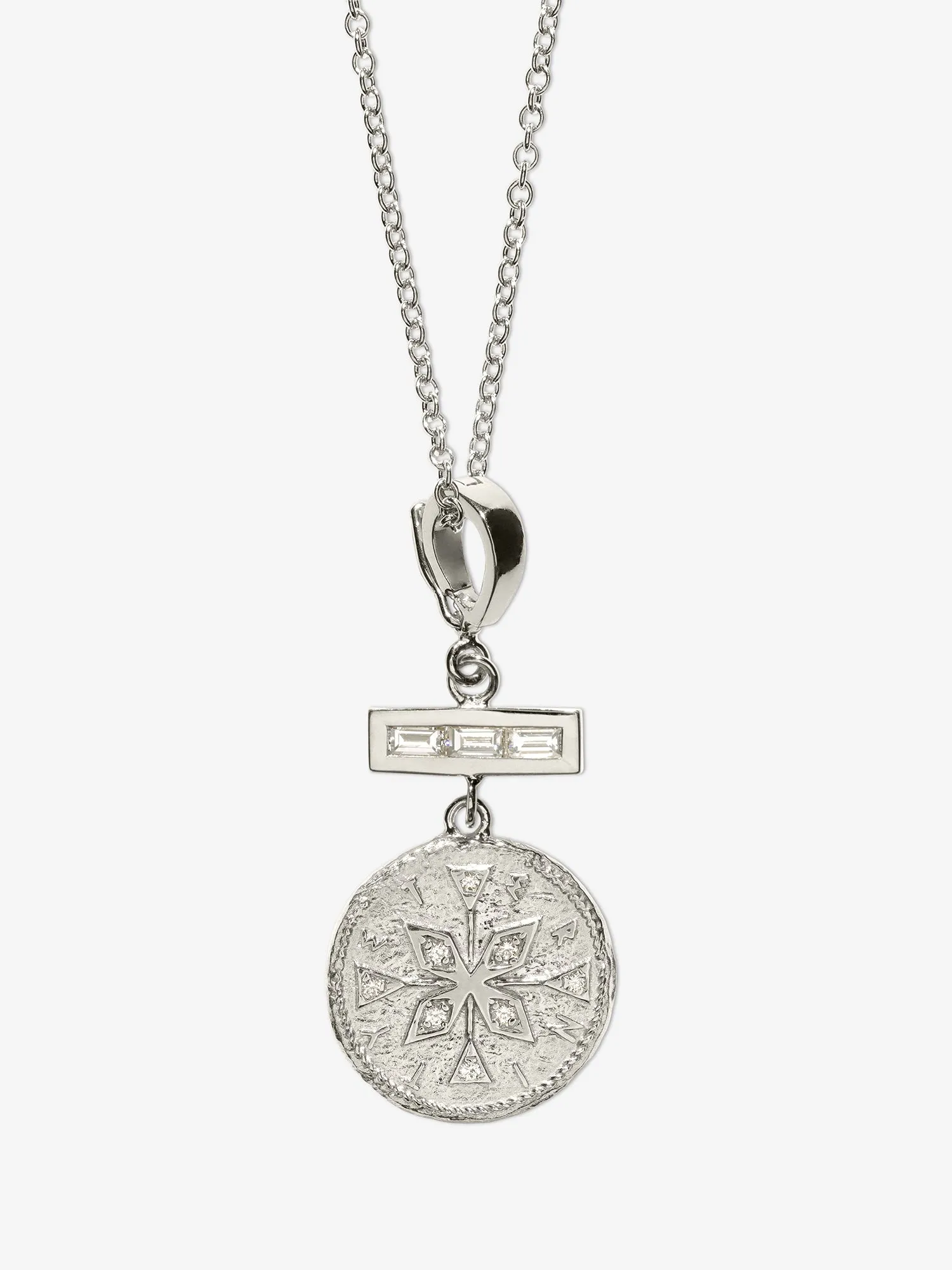 Compass Small Diamond Coin Charm