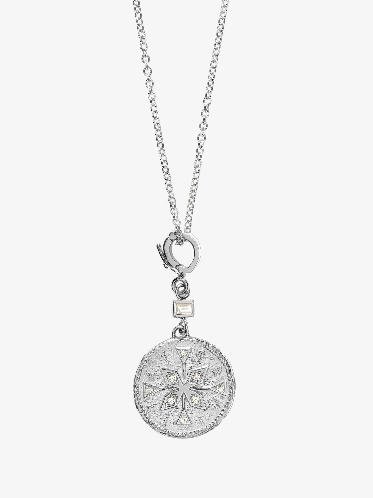 Compass Small Diamond Coin Charm