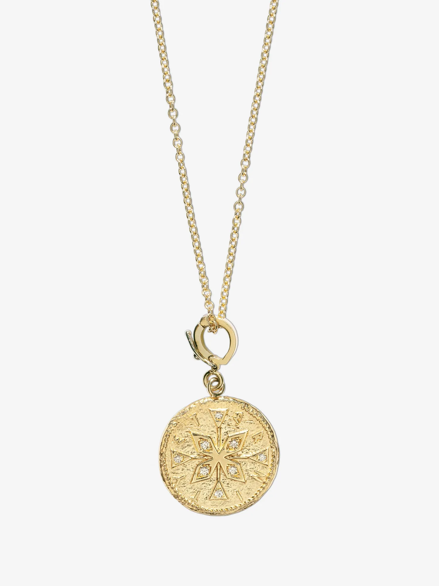 Compass Small Diamond Coin Charm