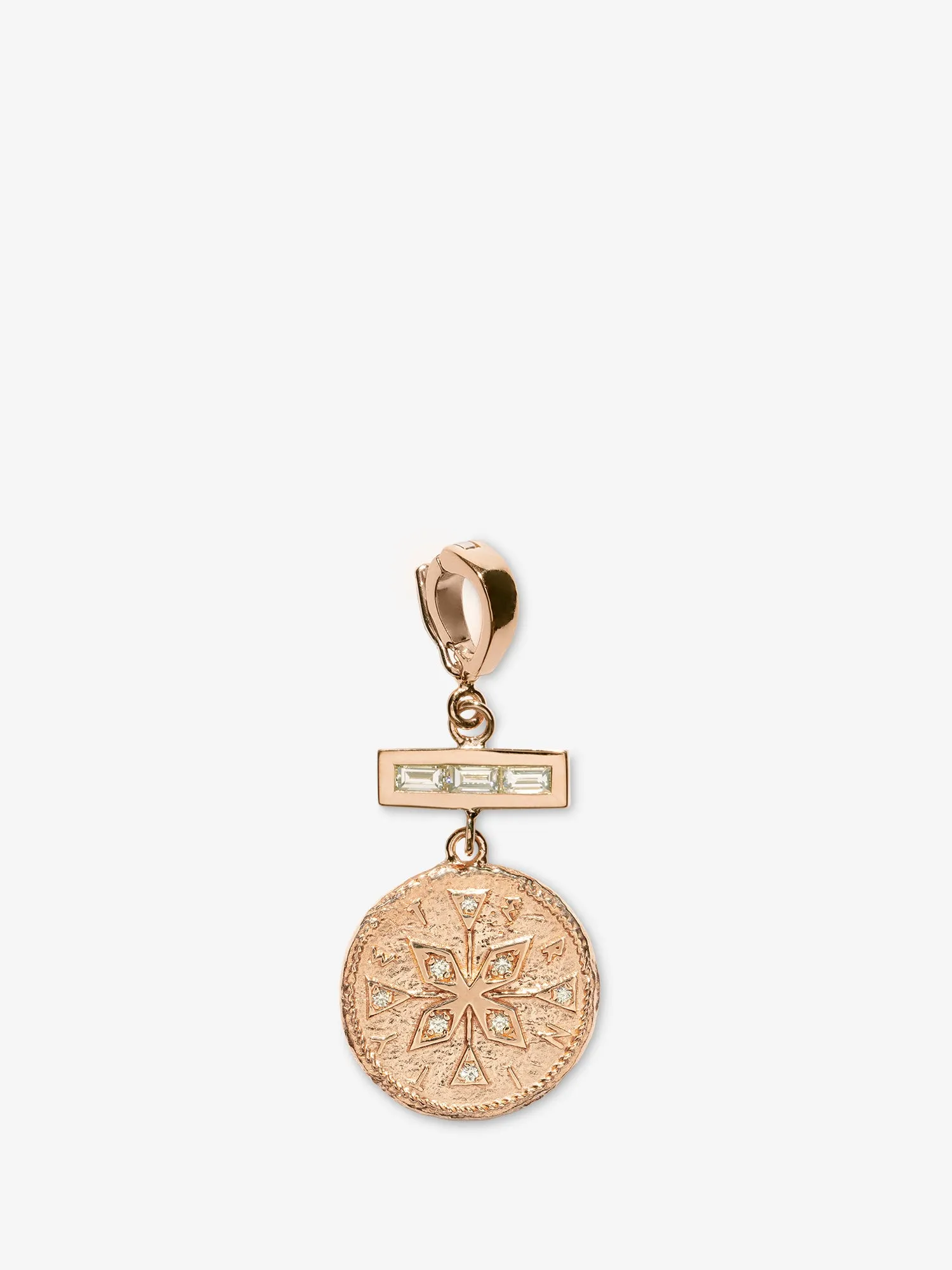 Compass Small Diamond Coin Charm