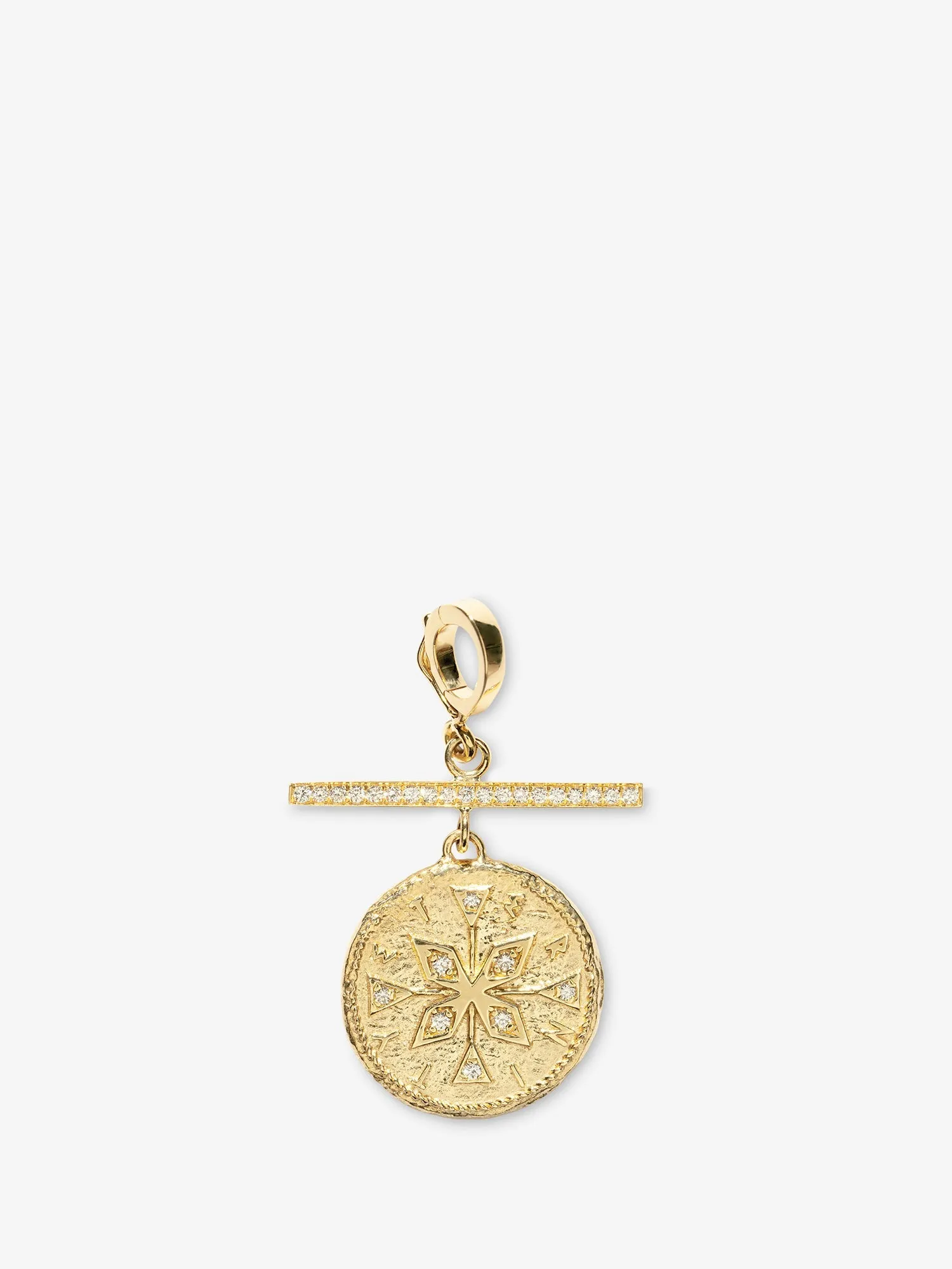 Compass Small Diamond Coin Charm