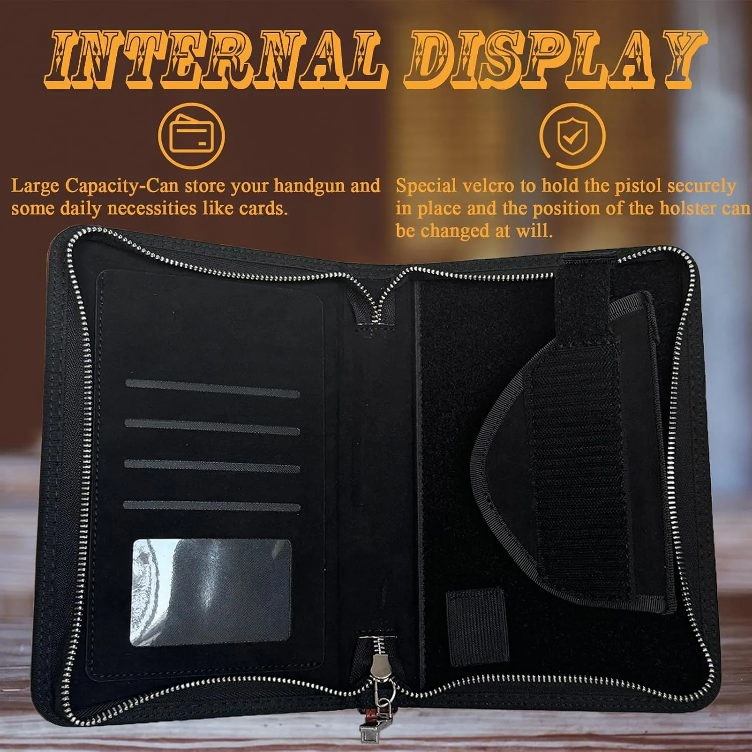Concealed Carry Gun Pouch, Holy Bible PU Soft Pistol Case, Concealed Carry Holster, Lockable Zipper, Handgun Case for 9mm& Glock&1911 Guns Storage or Transport