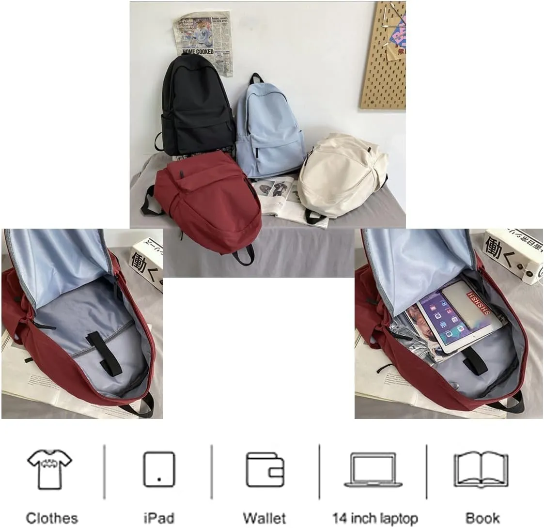 Concise Casual Style Small Lightweight Waterproof Backpack For Men And Women Gym Travel (Black), Red