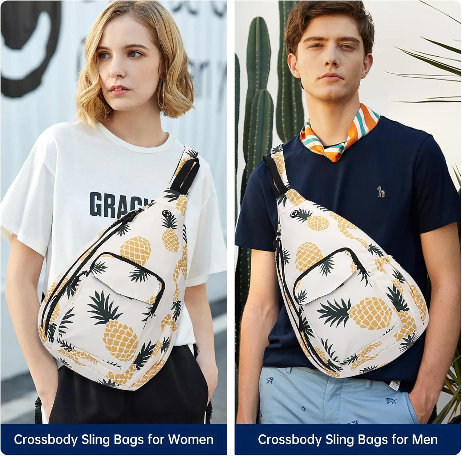 Convertible Sling Backpack Crossbody Chest Bag for Women Men Left and Right Shoulder Purse Water Repellent Gym Daypack