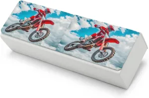 Cool Motocross Dirt Bike Motorcycle Hard Shell Glasses Case Portable Eyeglasses Protection Box with Cleaning Cloth for Women Men