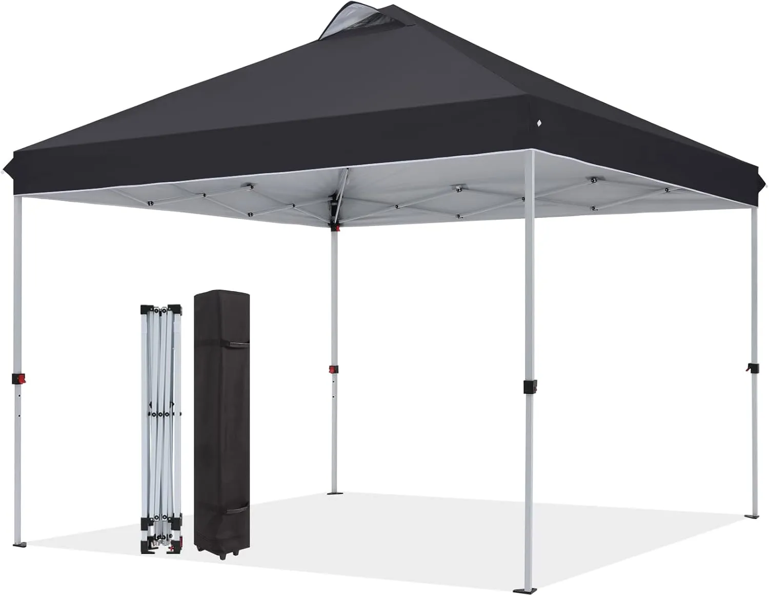 COOSHADE Durable Ez Pop-up Canopy Tent with Wheeled Bag (10x10,Black)