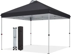 COOSHADE Durable Ez Pop-up Canopy Tent with Wheeled Bag (10x10,Black)