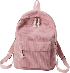Corduroy Backpack for Students and Women Fashionable Multifunctional Campus Bag High Storage Capacity and -theft Function for School and Daily Use