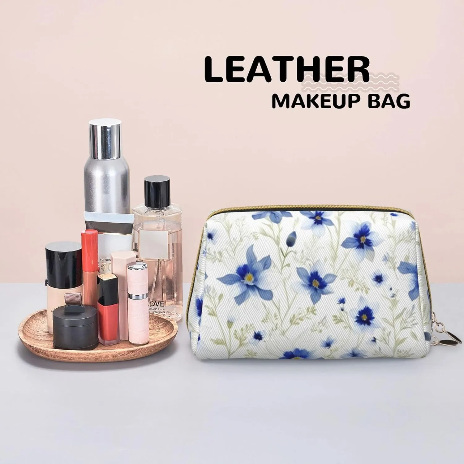 Cornflowers Daisies Toiletry Pouch, Travel-Friendly Makeup Organizer For Makeup Brushes, Lipsticks
