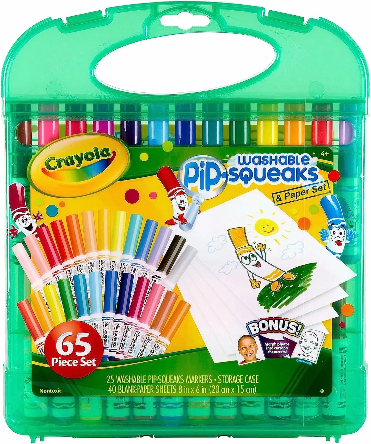 Crayola Pip-Squeaks Washable Marker Set (65ct), Coloring Set, Art Supplies for Kids, Drawing Kit, Kids Travel Activity, Easter Basket Essentials, 4 