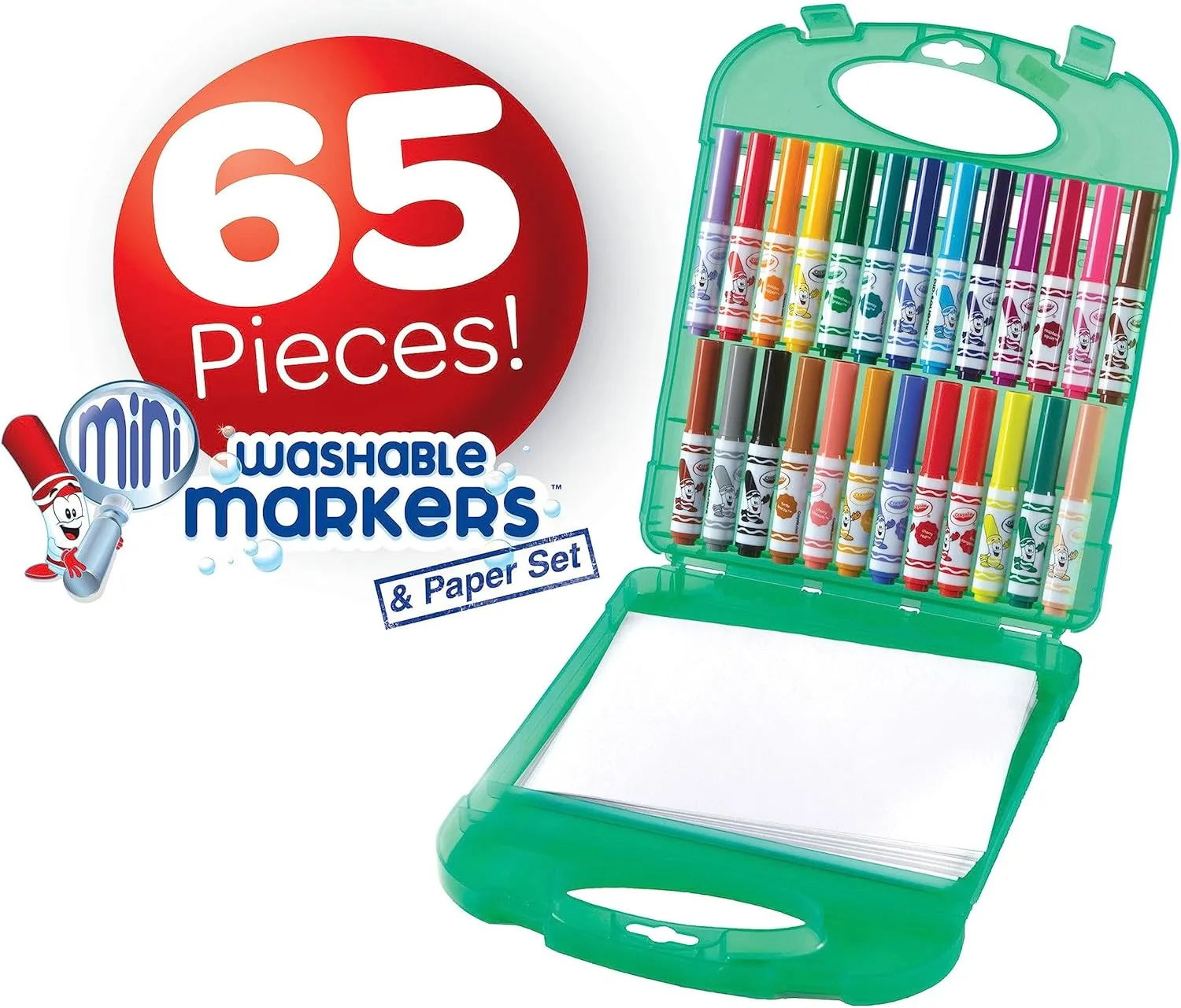 Crayola Pip-Squeaks Washable Marker Set (65ct), Coloring Set, Art Supplies for Kids, Drawing Kit, Kids Travel Activity, Easter Basket Essentials, 4 