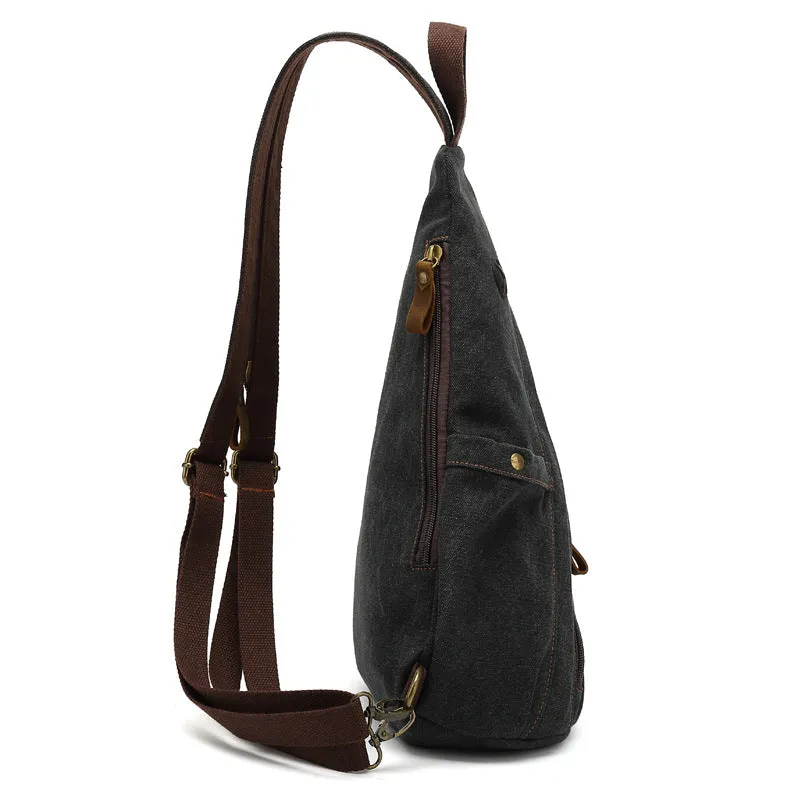 Creative Men's Canvas Large Capacity Multifunctional Men's Chest Bags