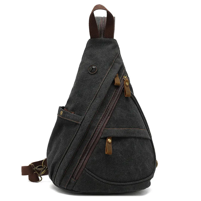 Creative Men's Canvas Large Capacity Multifunctional Men's Chest Bags