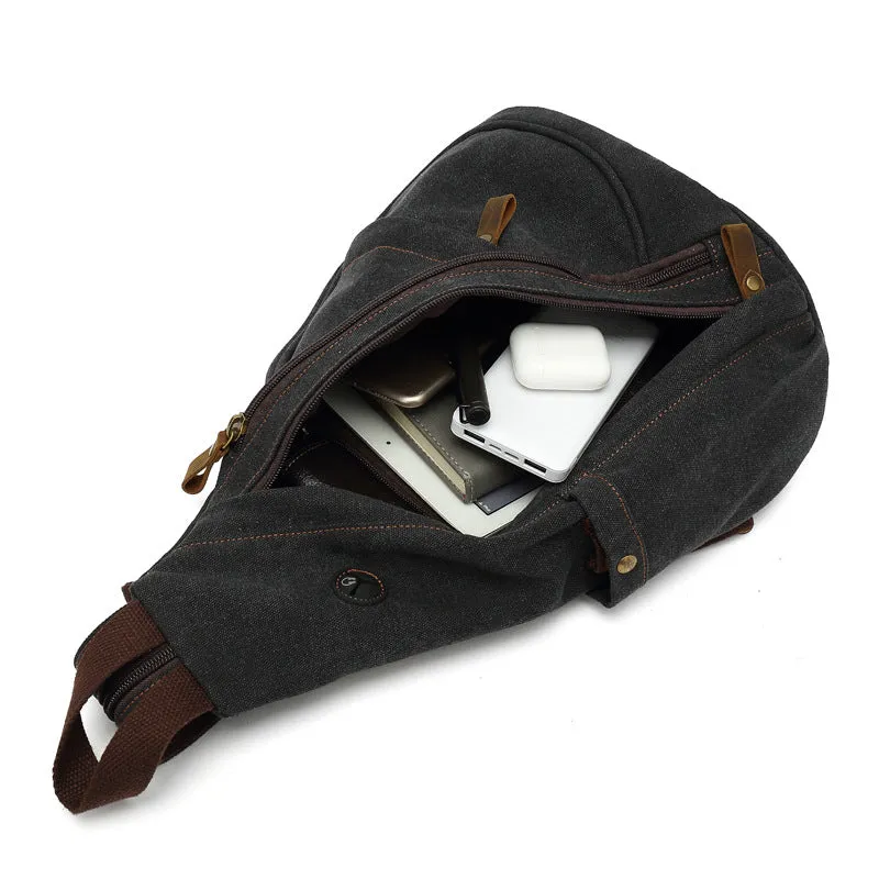 Creative Men's Canvas Large Capacity Multifunctional Men's Chest Bags
