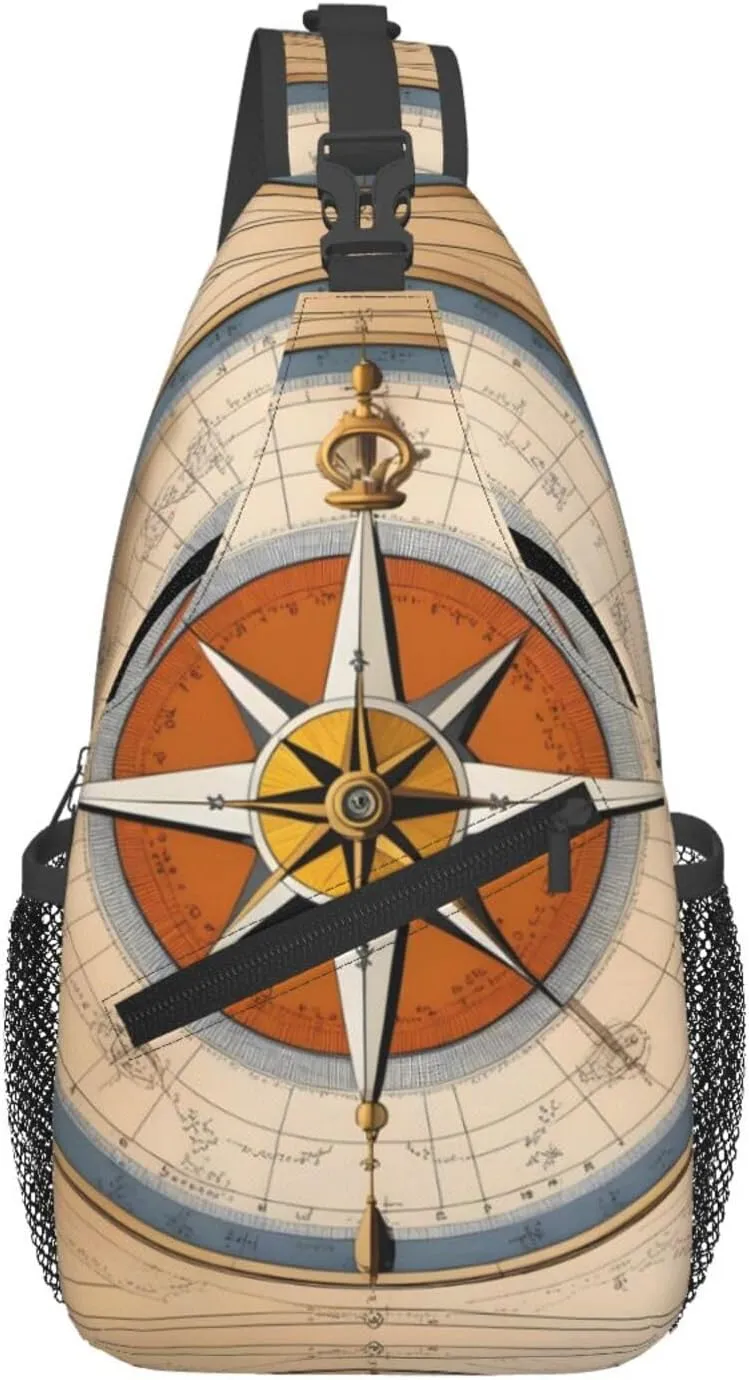 Cross Chest Bag Diagonally - Quality, Durable, and Spacious Shoulder Bag for Men and Women Law of the Compass sea Printing
