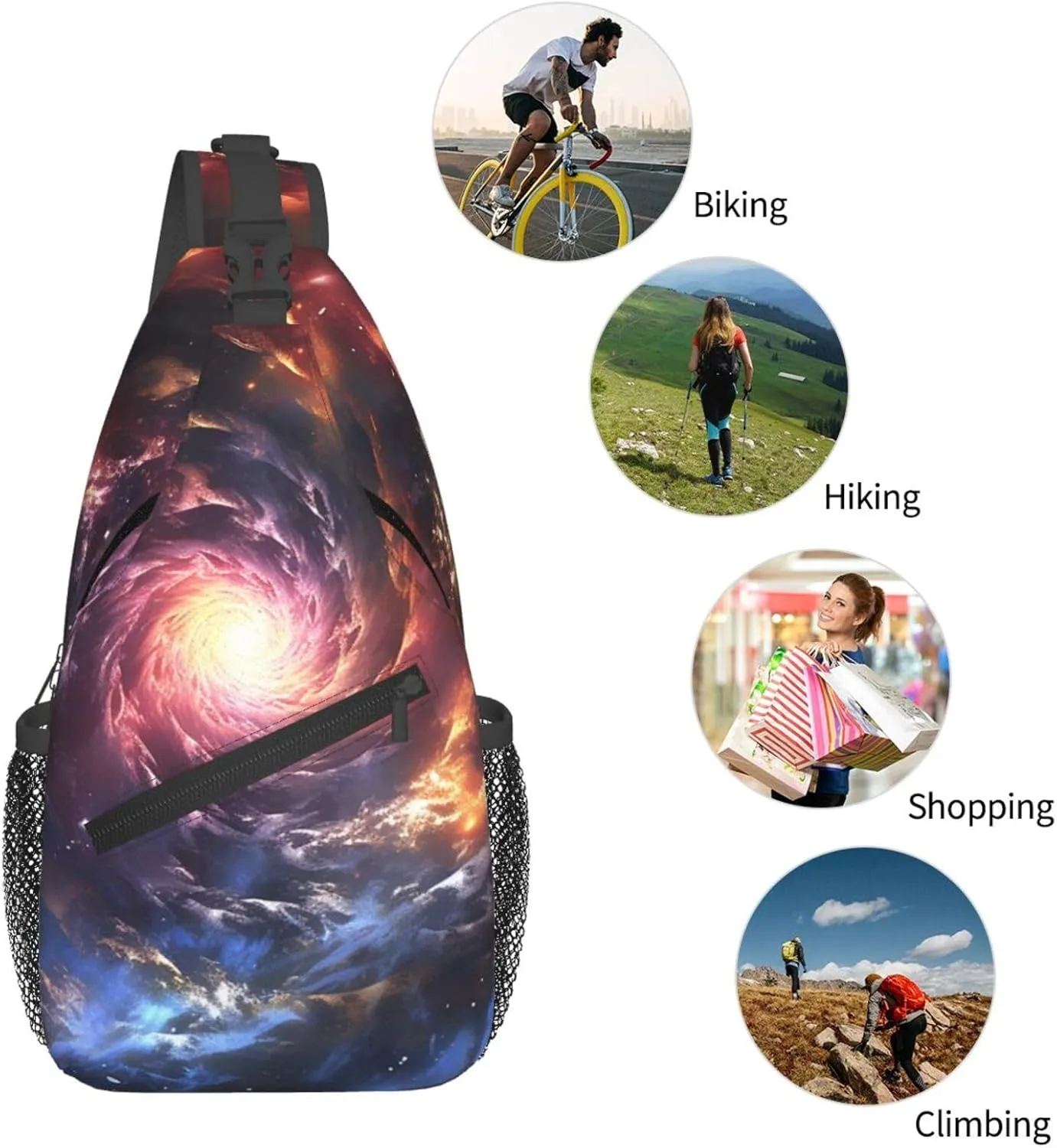 Cross Chest Bag Sling Backpack Deer Animal Sling Bag Crossbody Shoulder Bag Travel Hiking Daypack