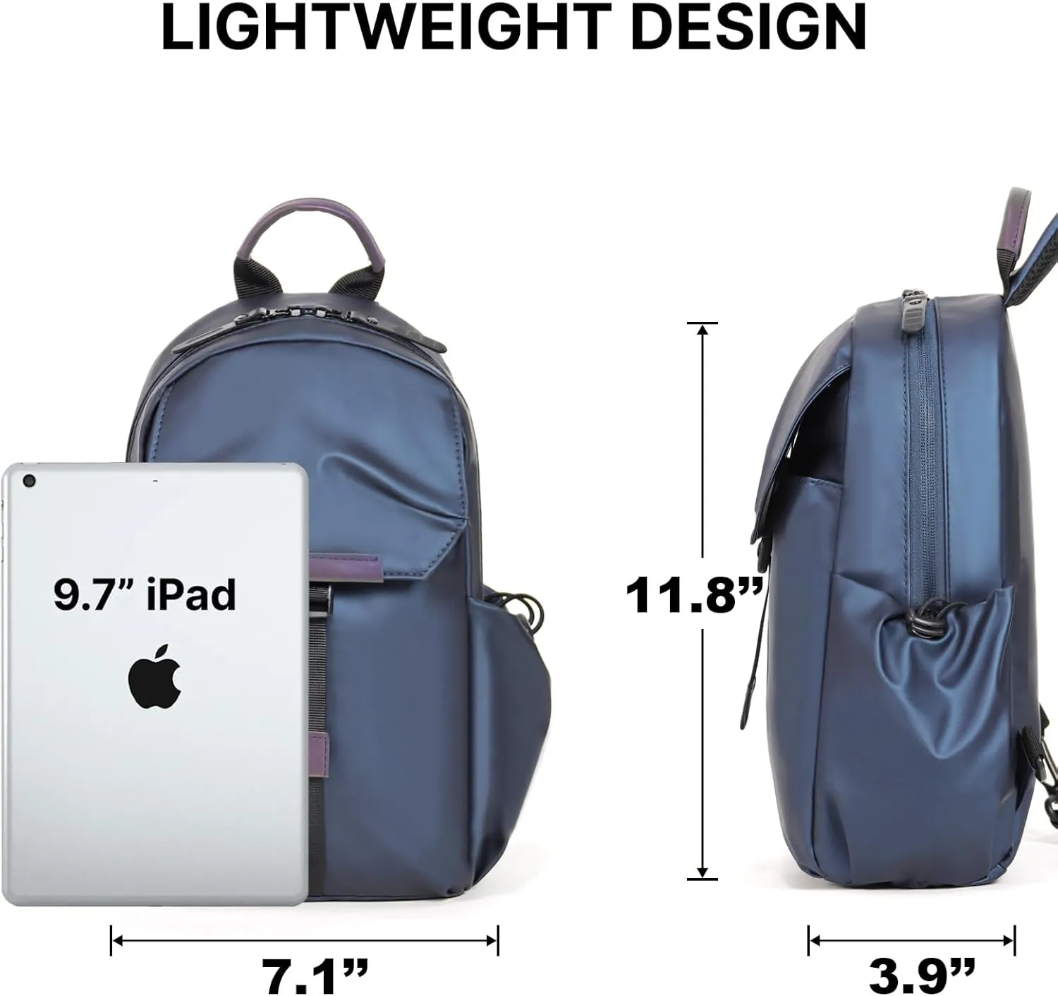 Crossbody Sling Backpack Sling Bag Travel Hiking Chest Bag Daypack，Water-Resistant (navy, small)