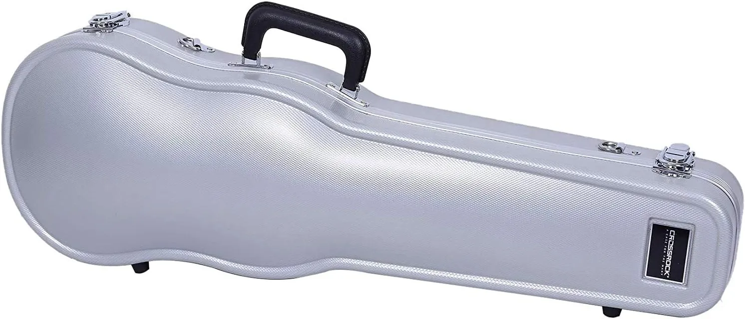 Crossrock, ABS Molded Case-1/4Size Violin Hard Shell Case, Silver (CRA860SVQSL)
