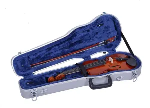 Crossrock, ABS Molded Case-1/4Size Violin Hard Shell Case, Silver (CRA860SVQSL)