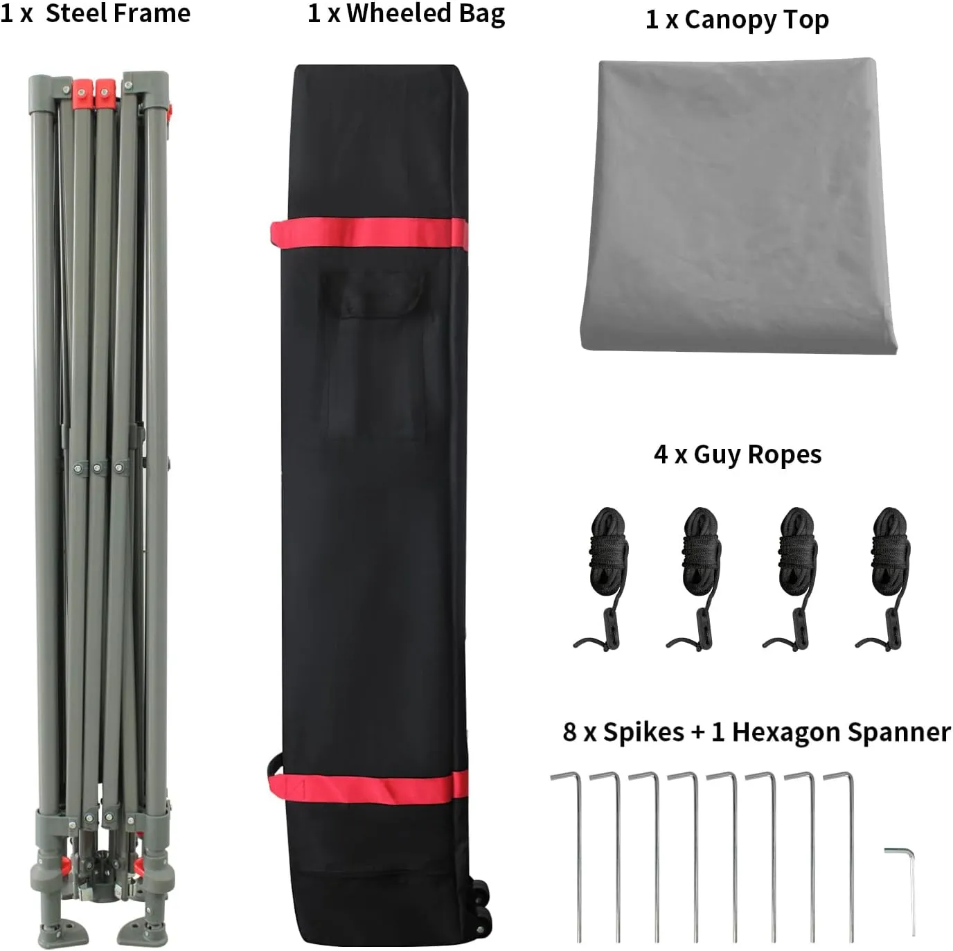 CROWN SHADES 10x10 Canopy Tent, Pop Up Beach Tent for Outdoor Shades with Wheeled Bag, 8 Stakes, 4 Ropes, Outdoor Canopy, Grey