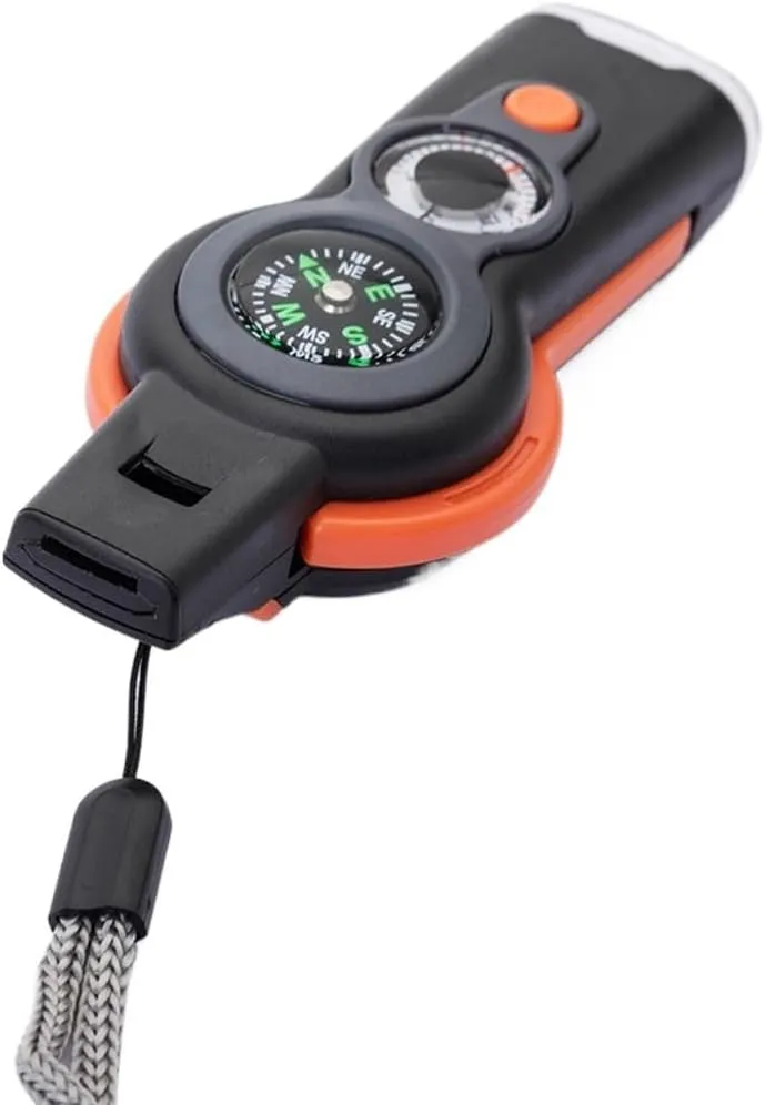 CSCDD Seven in Whistle for Survival, Whistle, Compass, Thermometer, and Other Outdoor Activities