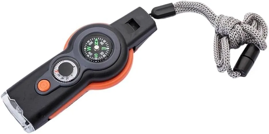 CSCDD Seven in Whistle for Survival, Whistle, Compass, Thermometer, and Other Outdoor Activities