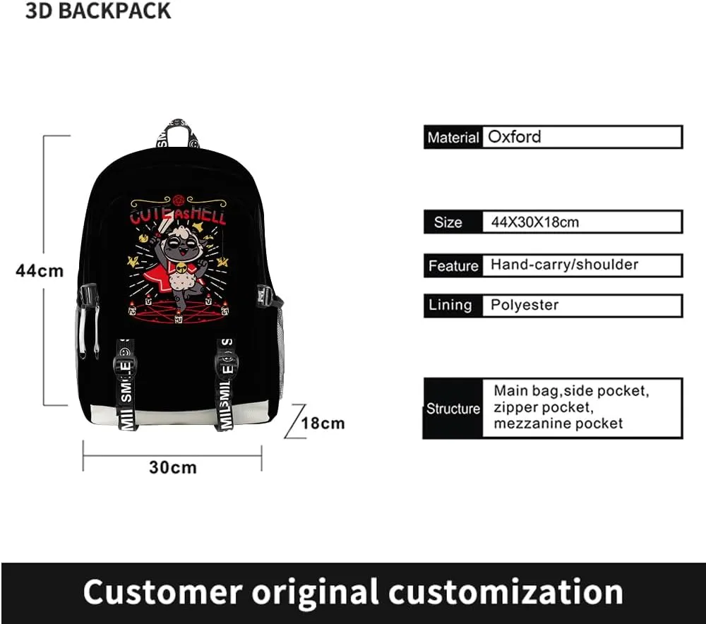 Cult Of The Lamb Backpack Oxford Bag Game Backpack Casual Bag High Capacity Bags (Backpack 1)