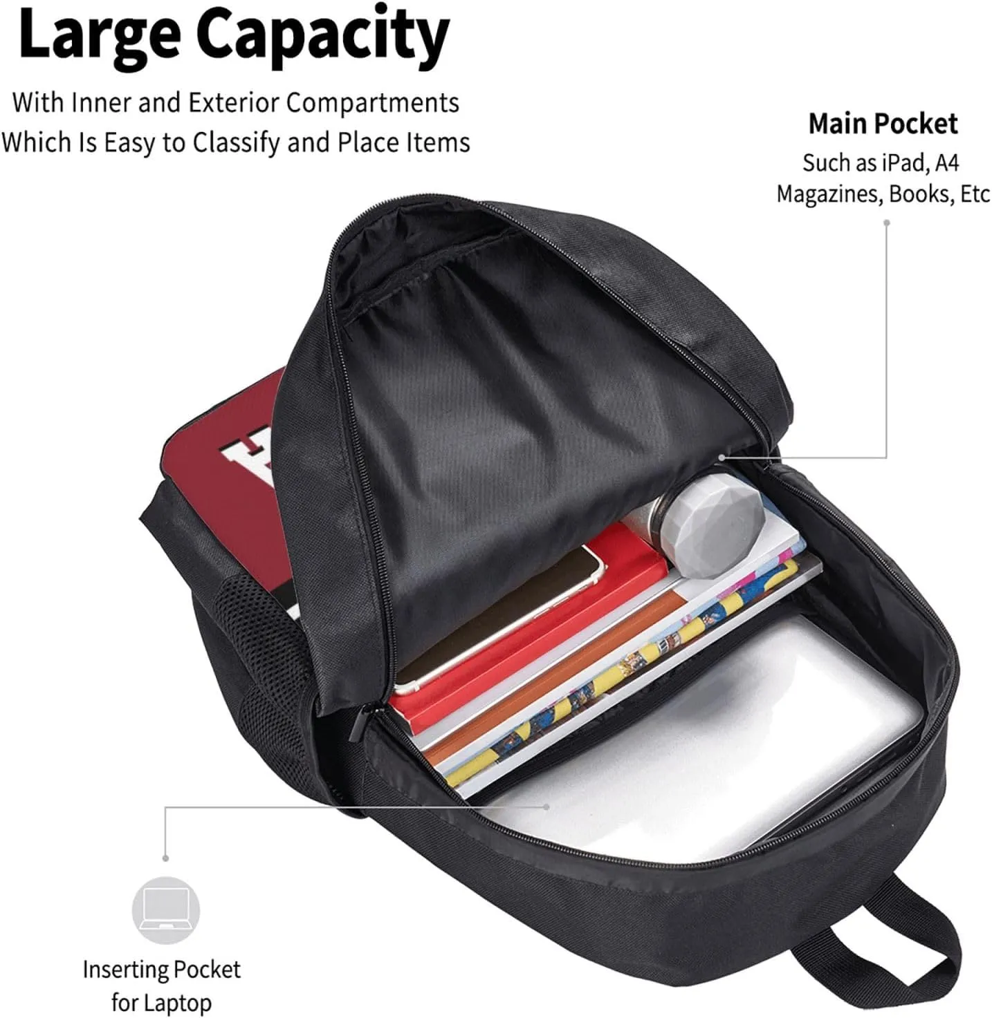 Custom Atlanta Backpack, Personalized Name and Number Backpack High Capacity Custom Football Gift for Men Women Fans