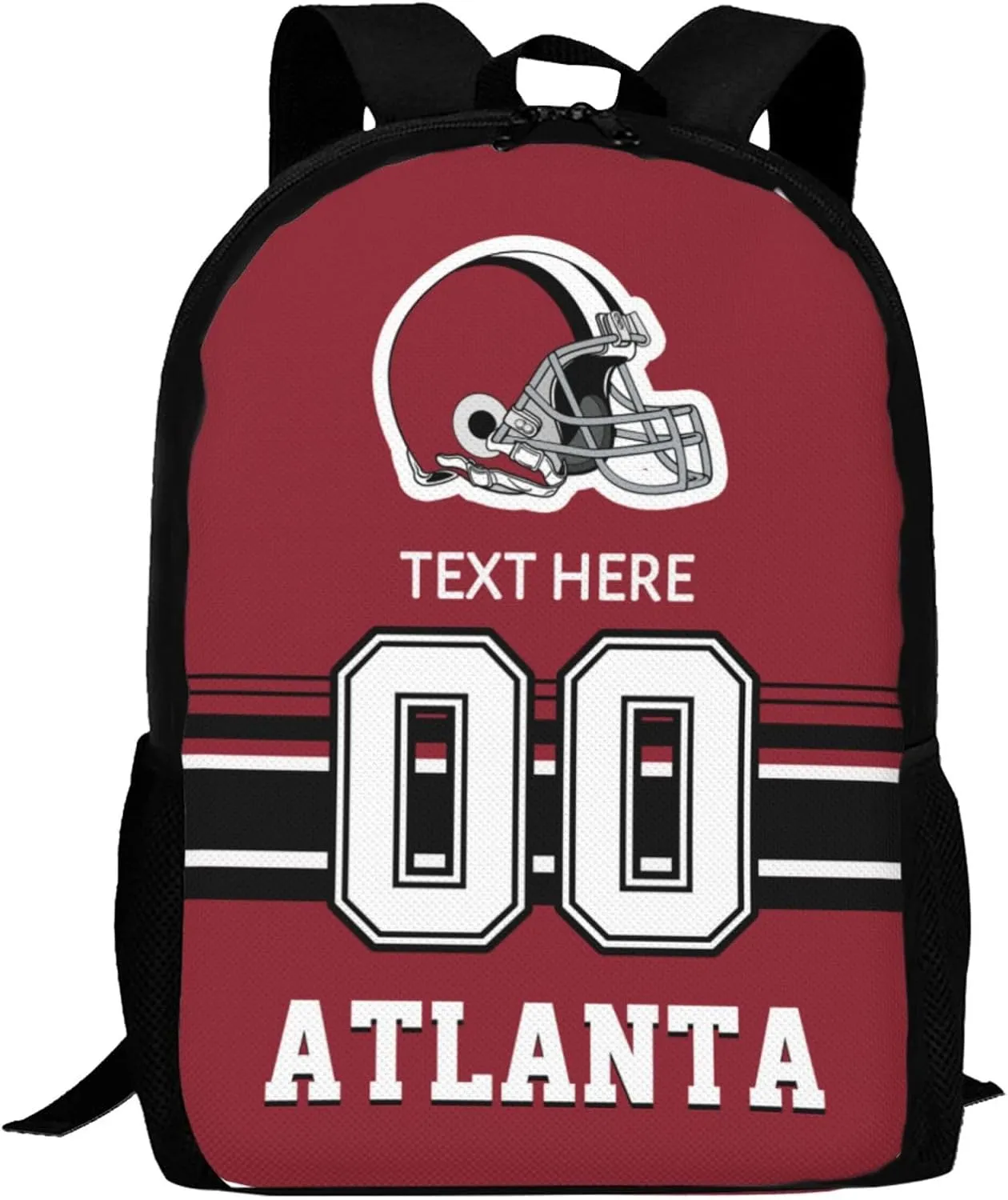 Custom Atlanta Backpack, Personalized Name and Number Backpack High Capacity Custom Football Gift for Men Women Fans