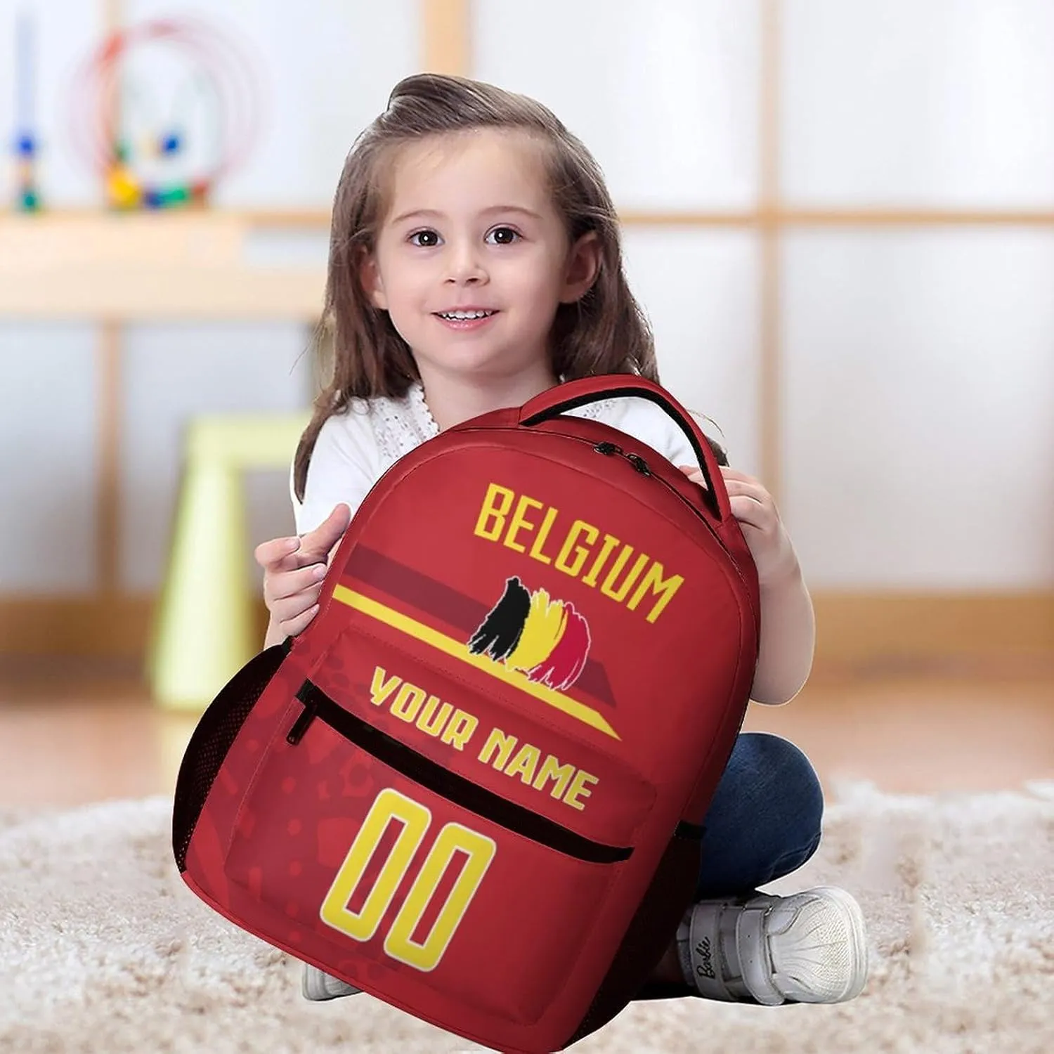 Custom Soccer National Team Backpack Personalized Youth Travel Bag High Capacity Fans Children Gifts for Boys & Girls