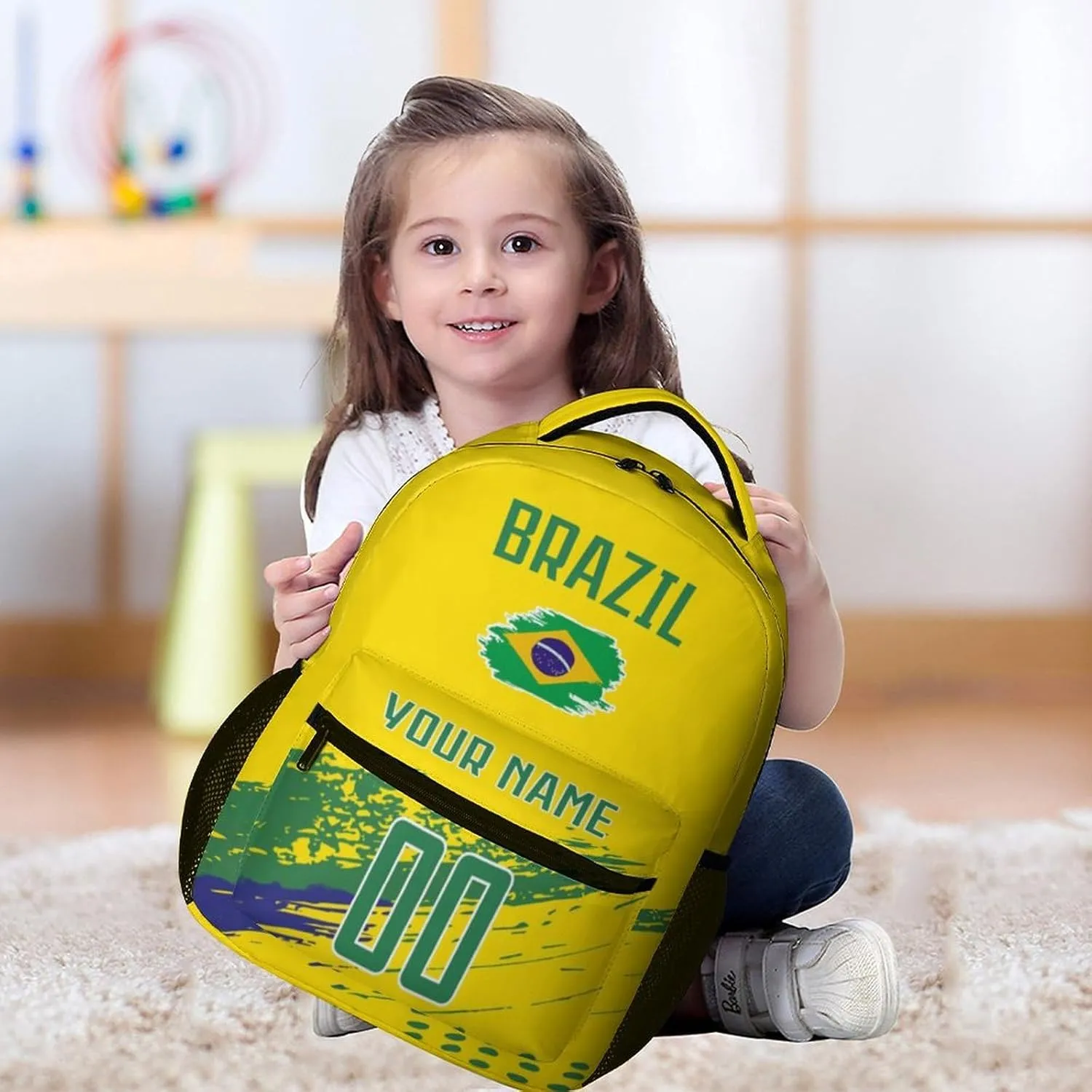 Custom Soccer National Team Backpack Personalized Youth Travel Bag High Capacity Fans Children Gifts for Boys & Girls