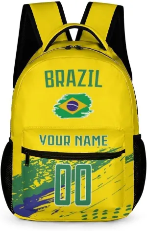 Custom Soccer National Team Backpack Personalized Youth Travel Bag High Capacity Fans Children Gifts for Boys & Girls