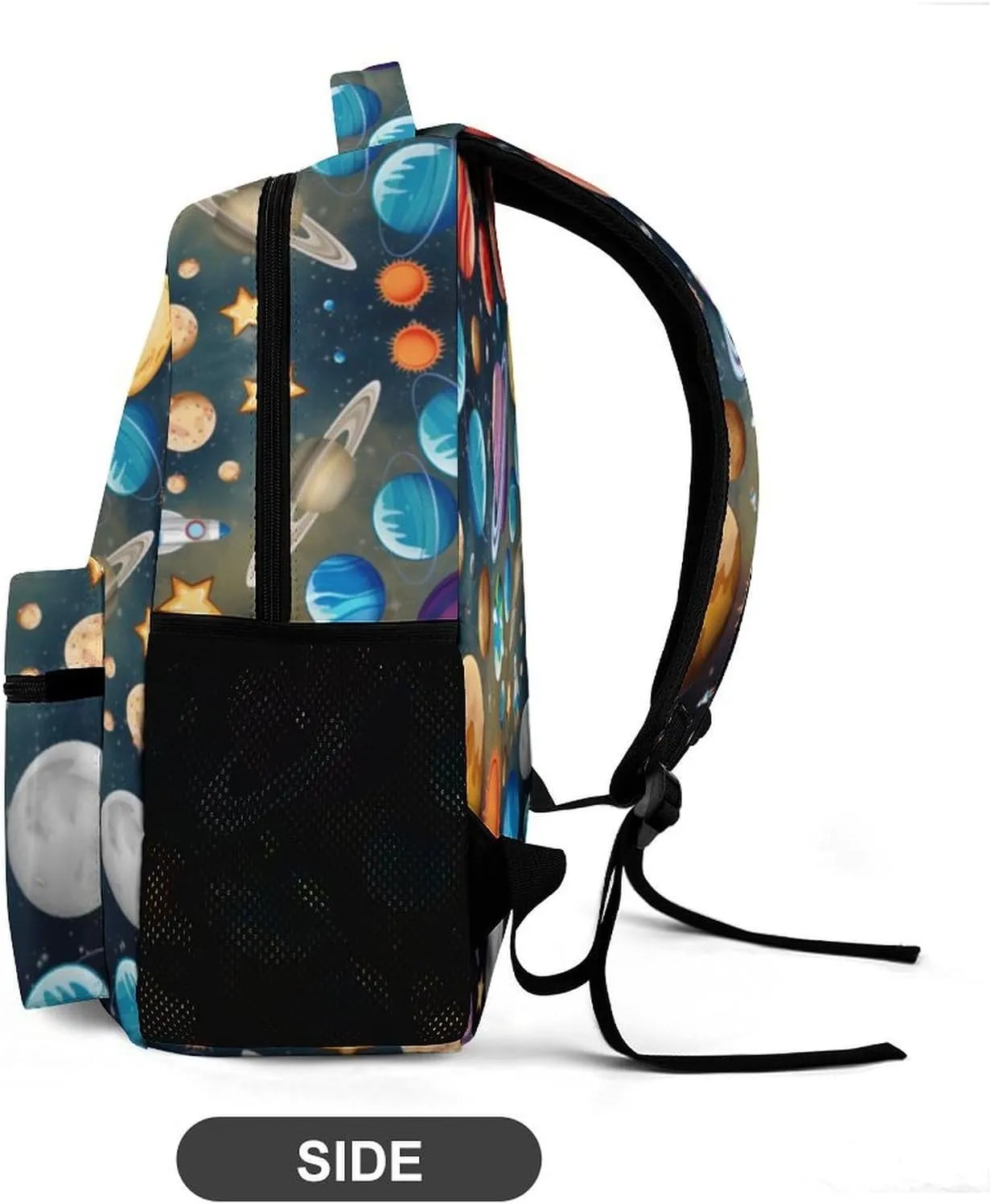 Custom Solar System School Backpack for Kids Girls Boys, 16 Inch Cute Planet Themed Bookbag, Personalized School Backpack for Students Children, Lightweight, Large Capacity