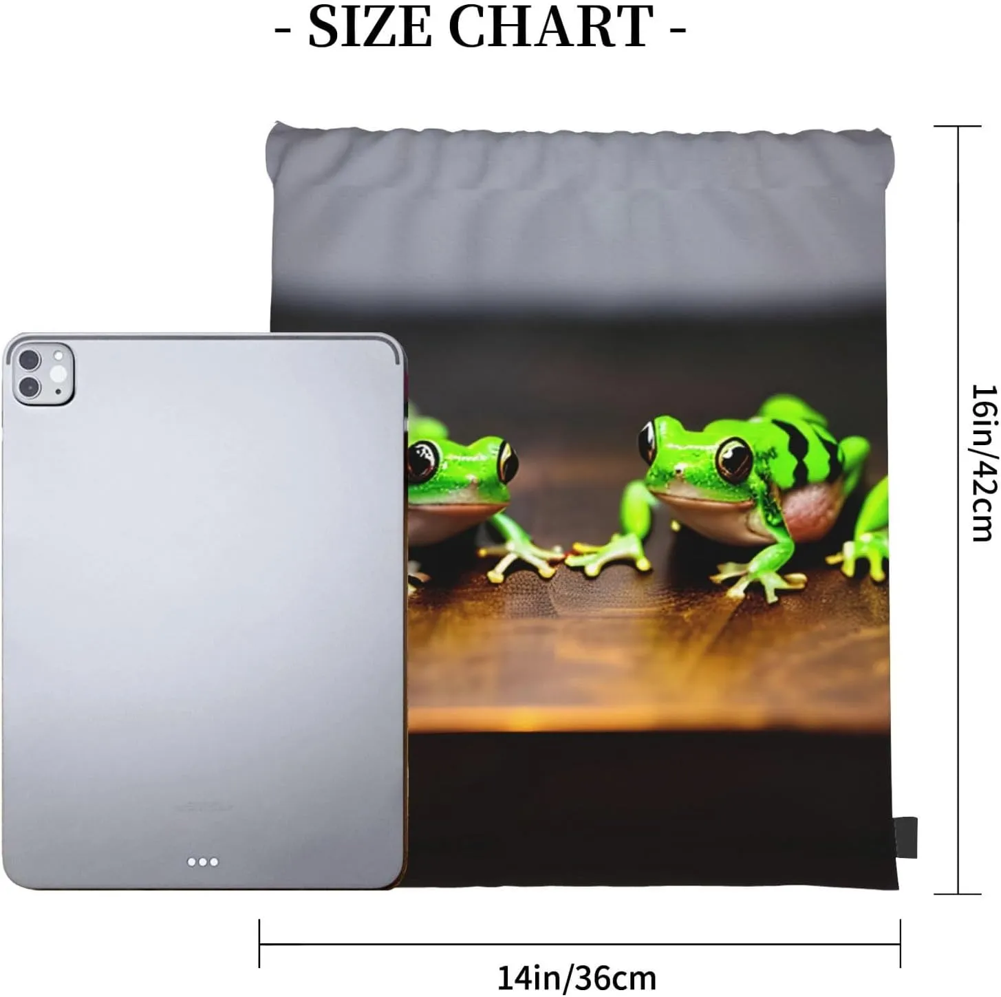 Cute and funny Funny Frogs Print Sports Drawstring Backpack,Water Resistant Bag, Gym Backpack for Women Men