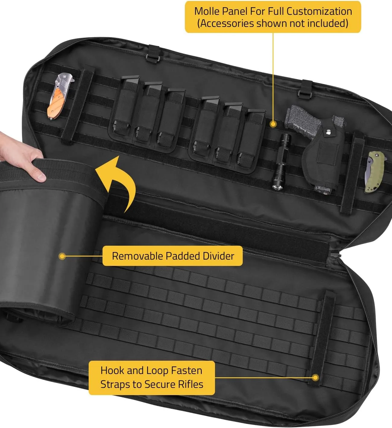 CVLIFE 30" 34" Soft Rifle Case Gun Backpack, Tactical Double Rifle Backpack Gun Bag Covert Bug Out Bag, with Lockable Zipper for Hunting Shooting